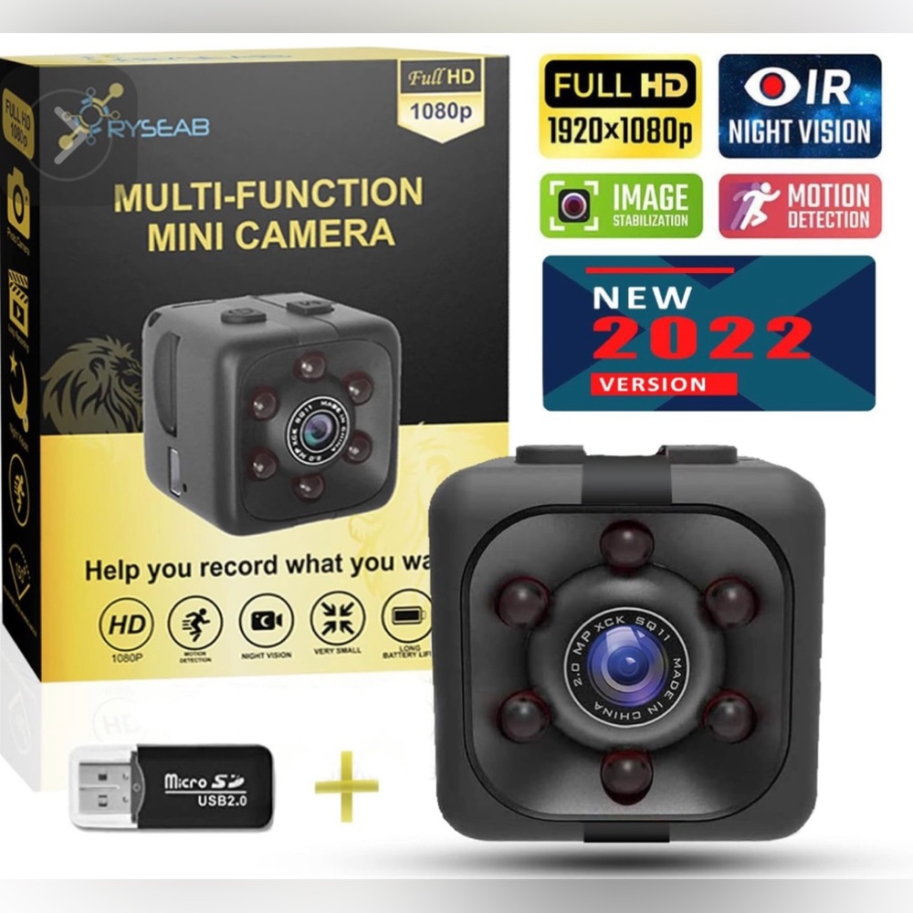 Mini Spy Camera 1080P Hidden Camera,Portable Small HD Nanny Cam with Night Visio